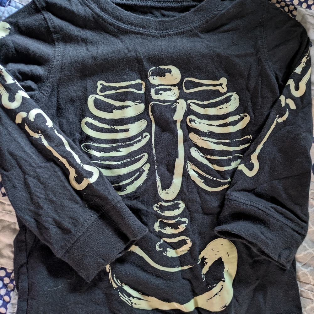 Black Skeleton Long Sleeve Shirt